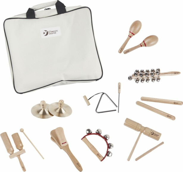 Musiikkisarja puusta Classic Toys, säilytyslaukulla 