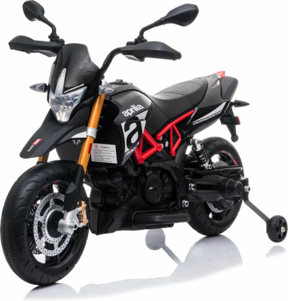 Lasten sähkömoottoripyörä Nordic Play Speed Aprilia Dorsoduro 900, 12V, musta