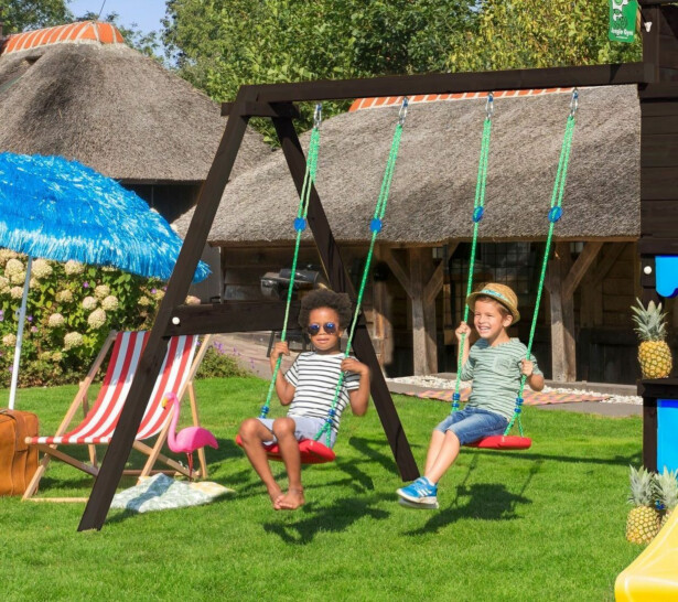 Keinumoduuli Jungle Gym 2-Swing Module 220, mustaksi petsattu