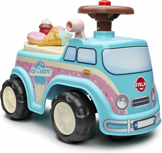 Potkuauto Falk Ice Cream mini van, säilytystila, ratti ja äänitorni