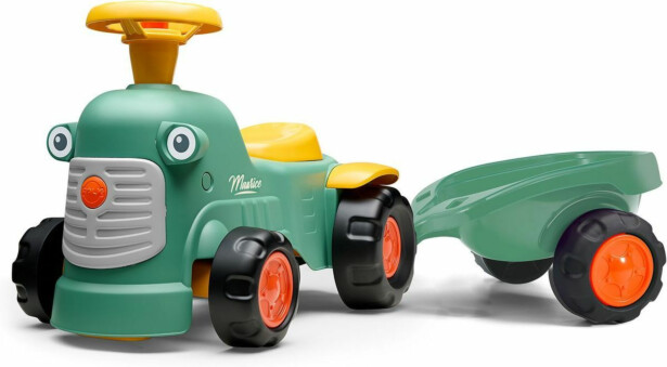 Potkuauto Falk Maurice, ohjauspyörä, äänimerkki ja peräkärry