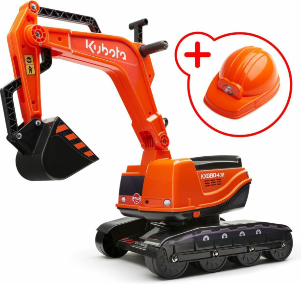Leikkikaivinkone Falk Kubota, sis. kypärä, oranssi