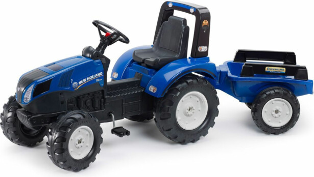 Leikkitraktori Falk New Holland, peräkärry, sininen