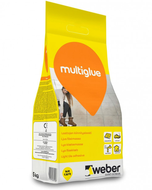 Laattojen kiinnityslaasti Weber Multiglue, 5 kg