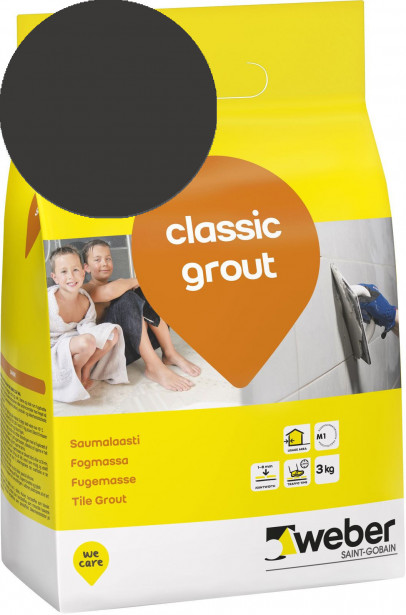 Saumalaasti Weber Classic Grout 20 Graphite, 3kg