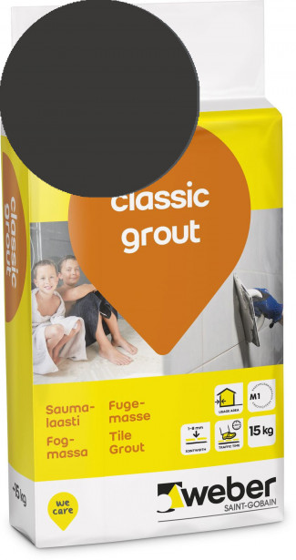 Saumalaasti Weber Classic Grout 20 Graphite, 15kg