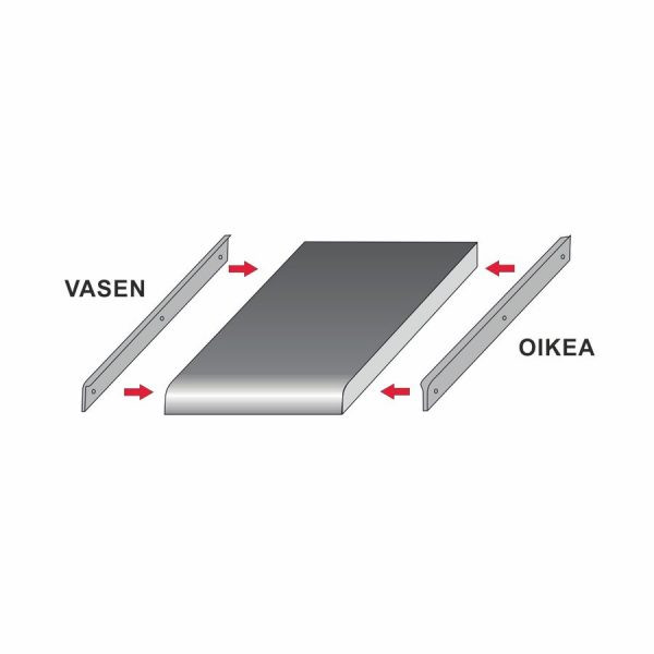 Päätylista Grip 1R/R75 30mm työtasolle oikea 600mm