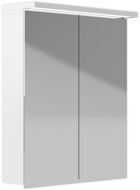 Peilikaappi LED-valaisimella Polaria Klara, 600x700 mm, pistorasia oikea, valkoinen, Verkkokaupan poistotuote