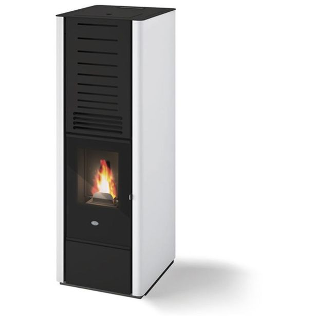 Pellettitakka Eva Calòr Karen 8kW, valkoinen, Verkkokaupan poistotuote