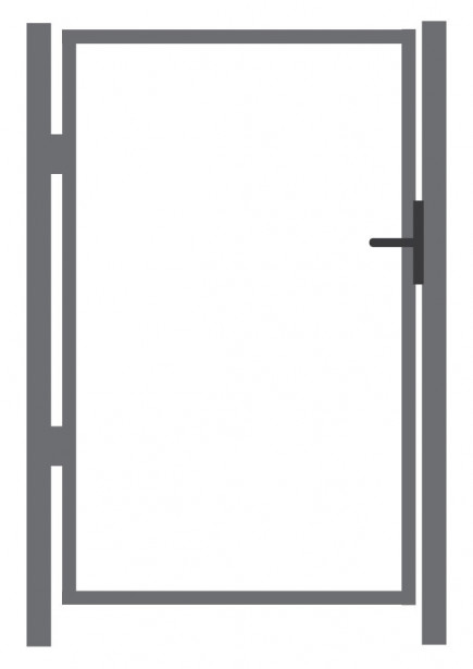 Käyntiportin sinkitty runko AB Polar, korkeus 125cm, leveys 100cm 
