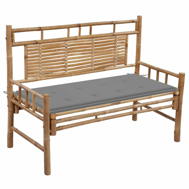 Puutarhapenkki tyynyllä 120cm, bambu, eri värivaihtoehtoja