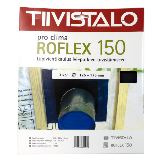 Läpivientikaulus Roflex 150 LVI-putken kaulus 120-170mm putkelle 3 kpl/pkt