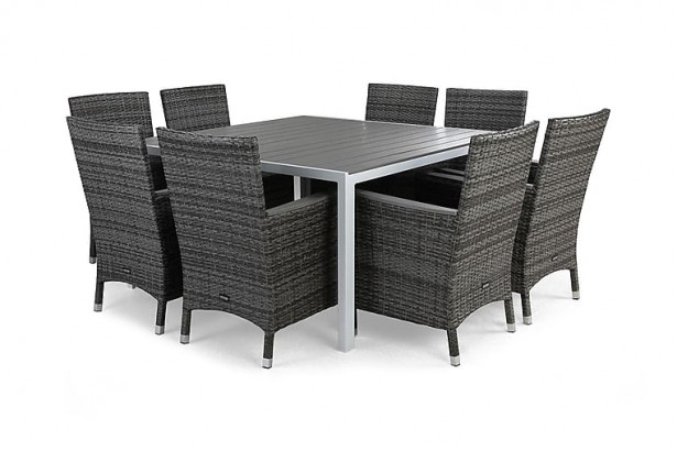 Ruokailuryhmä Tunis/Thor lux, 140cm pöytä + 8 tuolia