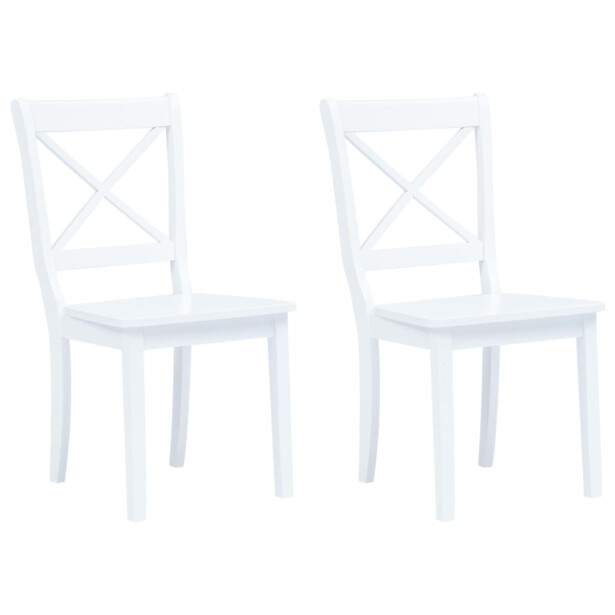Ruokapöydän tuolit 1 2 kpl kumipuu valkoinen