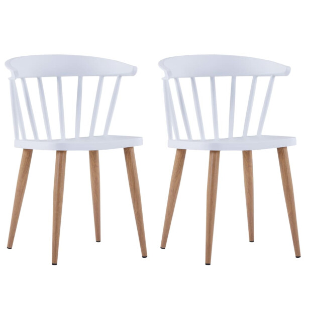Ruokapöydän tuolit 1 2 kpl muovi valkoinen