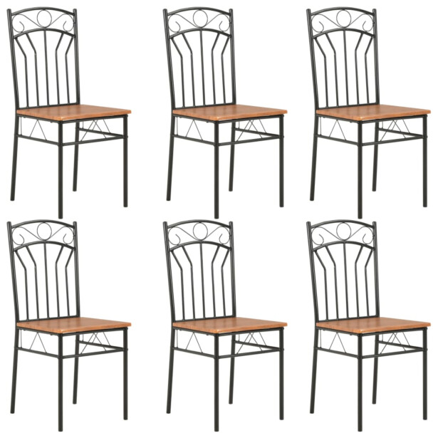 Ruokapöydän tuolit 6 kpl MDF ruskea