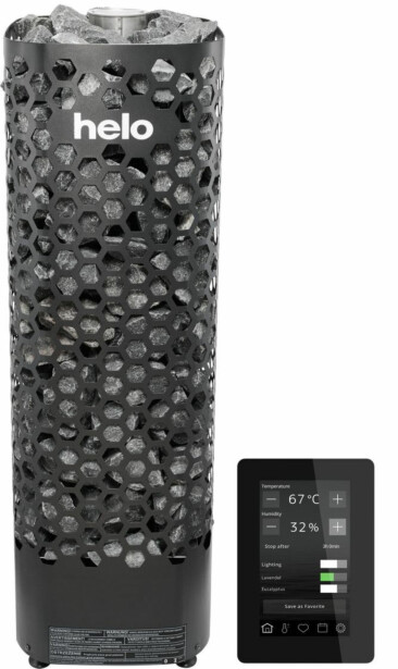 Sähkökiuas Helo Himalaya 70 Elite WT, 6.8kW, 5-9m³, manuaalitäyttö, erillinen ohjaus, musta