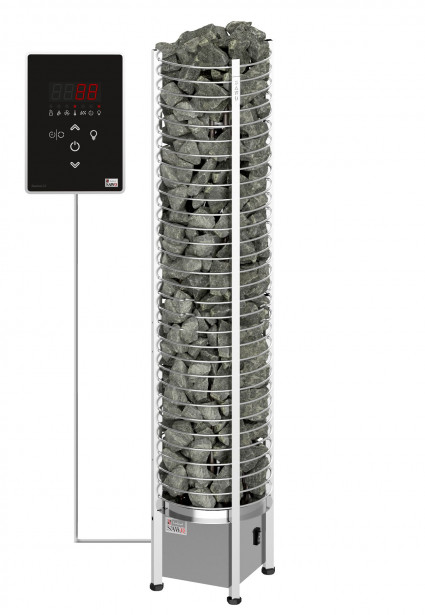 Sähkökiuas SAWO Tower Round Ni2, 9kW (8-14m³), erillinen ohjauskeskus