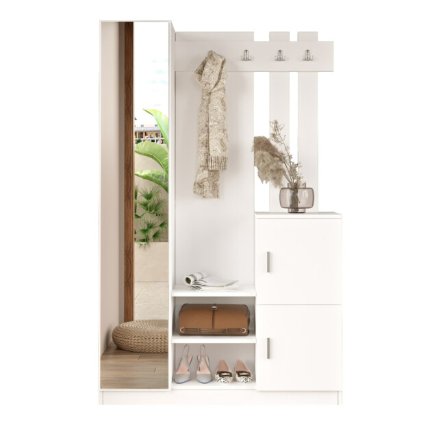 Säilytyskokonaisuus eteiseen Linento Furniture Dd7, valkoinen