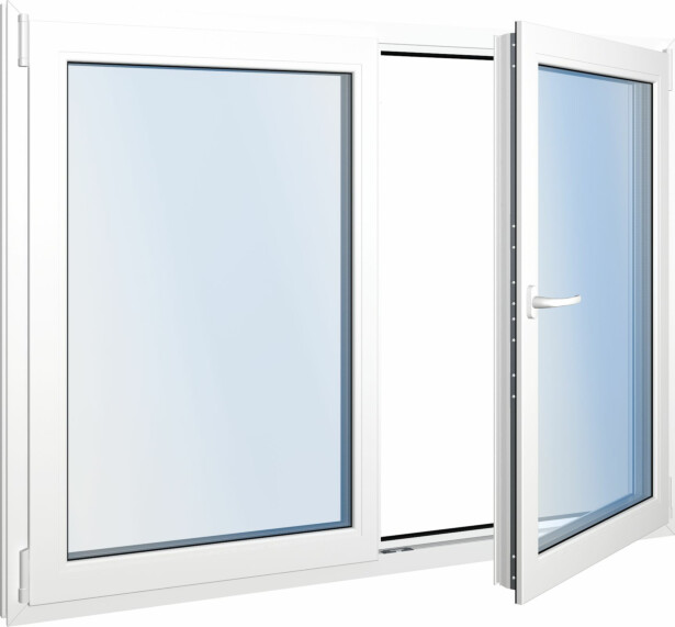 Seicom Classic RO 2K 2-lasinen kippi-ikkuna, PVC, B-malli yksiaukkoisella karmilla, leveys 2400 - 2490 mm