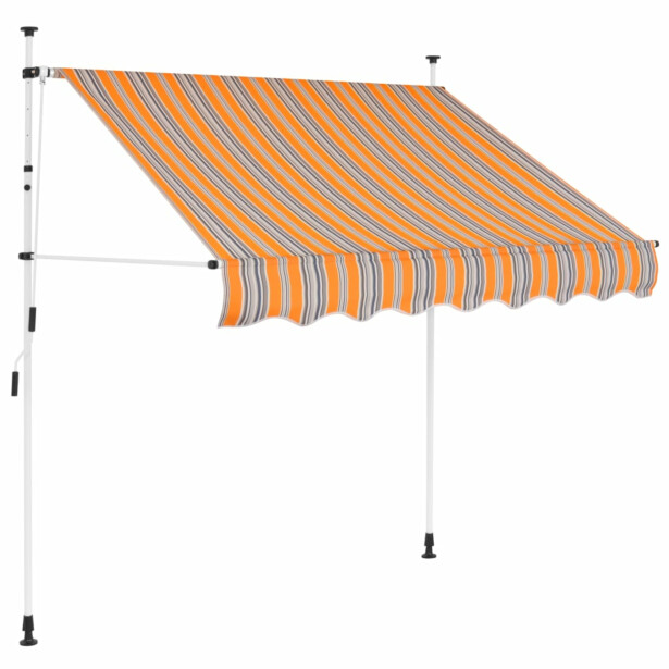 Sisäänkelattava markiisi 100 cm sininen/keltainen