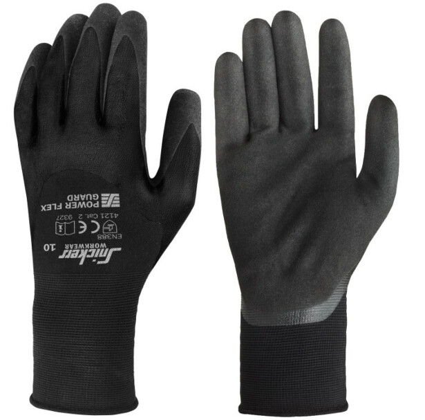 Työkäsineet Snickers Workwear 9327 Power Flex Guard, musta