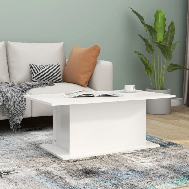 Sohvapöytä 102x55,5x40 cm lastulevy valkoinen