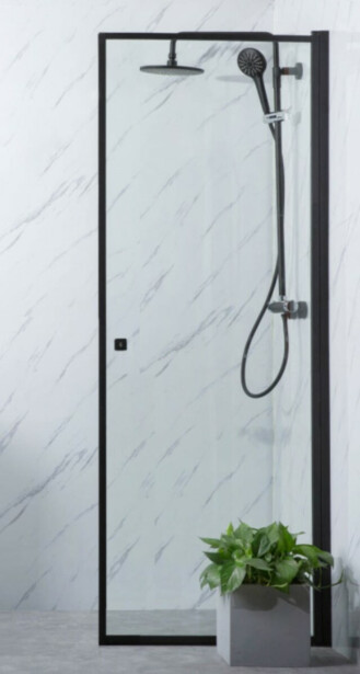 Suihkuovi Bathlife Profil 1000x2000mm, kirkas lasi, musta