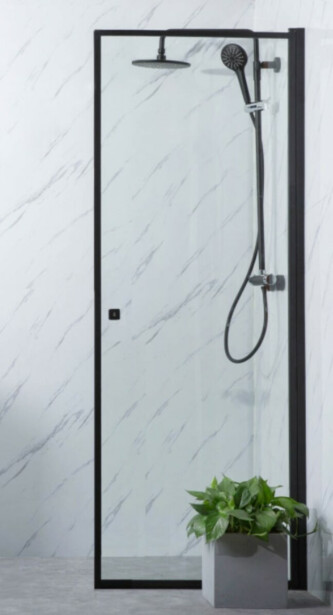 Suihkuovi Bathlife Profil 800x2000mm, kirkas lasi, musta