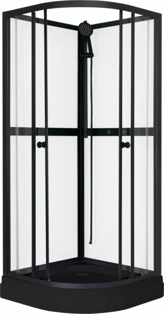 Suihkukaappi Sunwind Aurora Round Black 90x90x195cm