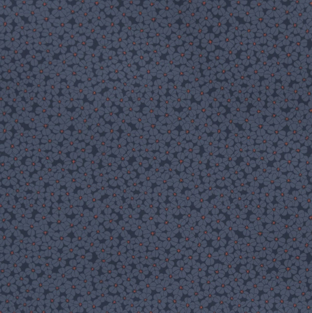 Tapetti Långelid/Von Brömssen Flower shower tummansininen 0.53x10.05m, non-woven