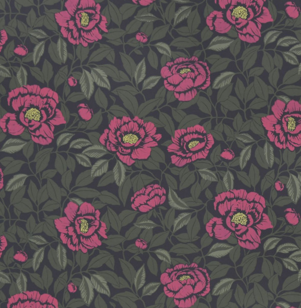 Tapetti Långelid/Von Brömssen My peony garden vihreä-pinkki 0.53x10.05m, non-woven