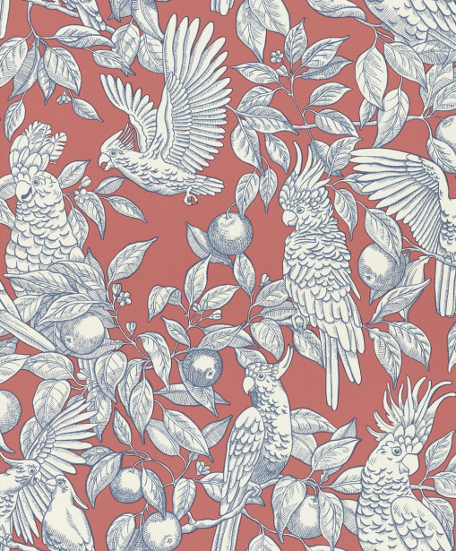 Tapetti Långelid/Von Brömssen Talk about cockatoos punainen 0.53x10.05m, non-woven