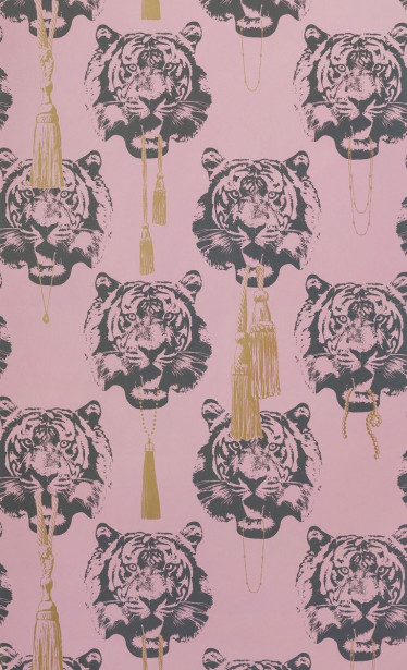 Tapetti Studio Lisa Bengtsson Coco tiger pinkki 0.53x10.05m, non-woven