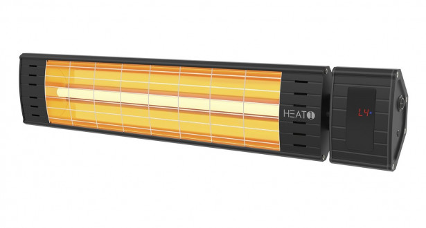 Terassilämmitin HEAT1 Eco Pro-line, 800/1250/1800/2300W, kaukosäädin, musta