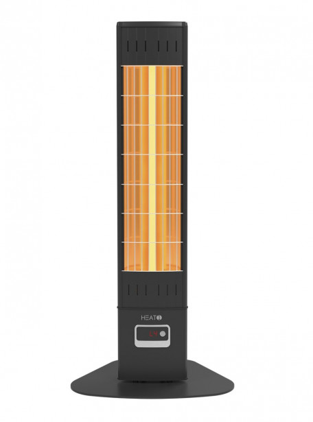 Terassilämmitin HEAT1 Eco Pro-line, lattiamalli, 800/1250/1800/2300W, kaukosäädin, musta