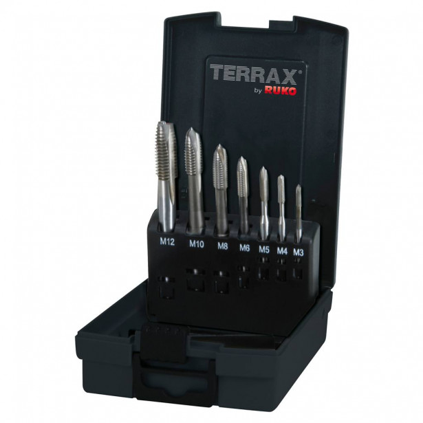 Konekierretappisarja Terrax M3-M12, HSS Co5 LR, 7-os.