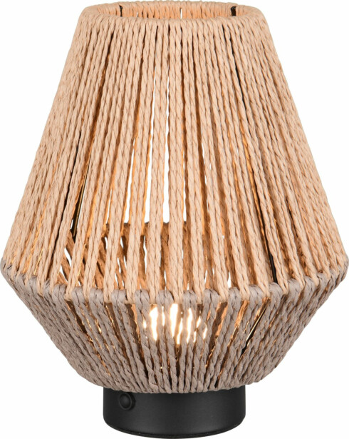 LED-pöytävalaisin Trio Lira, ruskea/paperinaru, ladattava