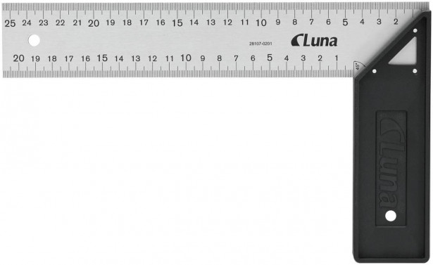 Suorakulma Luna Tools 25cm, ABS-kahva