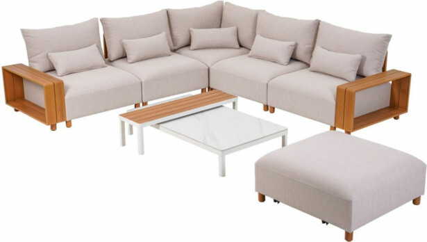 Moduulisohvaryhmä puutarhaan esti & esta Kalem, 8-osainen, beige
