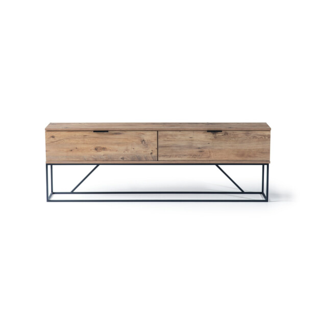 TV-taso Linento Furniture Midlake, musta/mäntypuu
