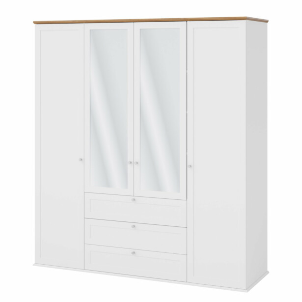 Vaatekaappi 4D3SZ GACORIS, valkoinen/beige (7131)