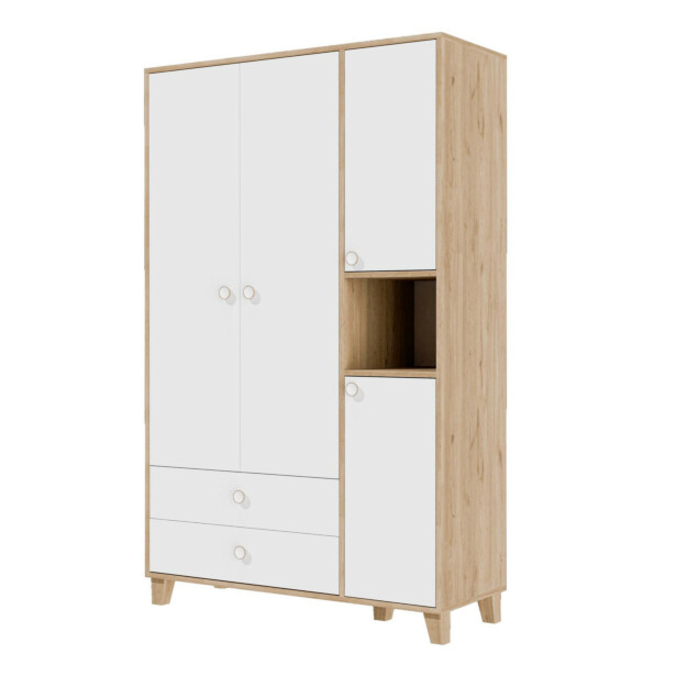 Vaatekaappi Linento Furniture Lisa 3522, tammi/valkoinen