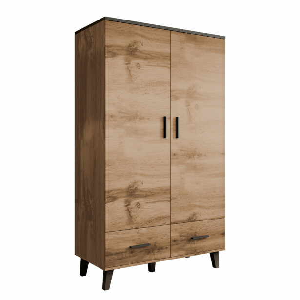 Vaatekaappi LOTTA II 2D2S, beige/musta (2704)