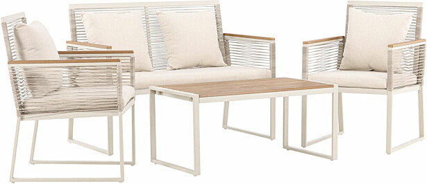 Sohvaryhmä Venture Home Dallas, 2-istuttava sohva + 2 lepotuolia + sohvapöytä, beige/harmaa