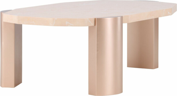 Sohvapöytä Venture Home Kres, 125x70.5cm, pinkki/marmori