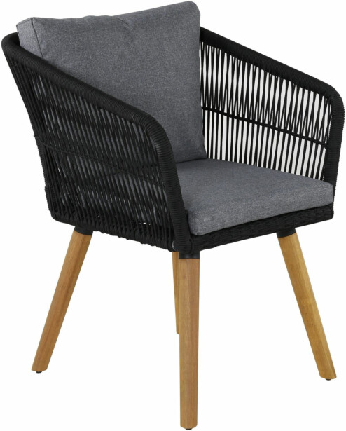 Ruokapöydän tuoli Venture Home Chania, musta/akaasia, 2kpl
