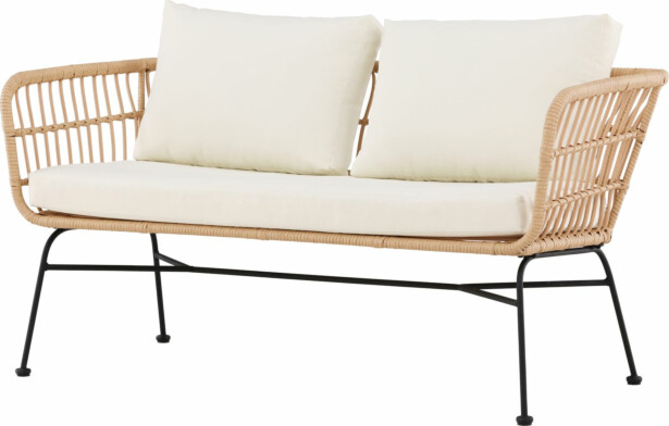 2-istuttava sohva Venture Home Isola, beige/rottinki/musta
