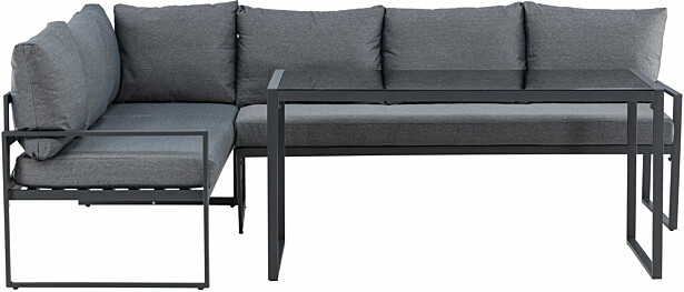 Sohvaryhmä Venture Home Zingaro, 5-istuttava kulmasohva + sohvapöytä, musta/harmaa