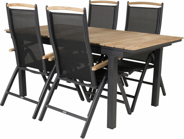 Ruokailuryhmä Venture Home, 160x90cm Mexico-pöytä + 4 Panama-tuolia